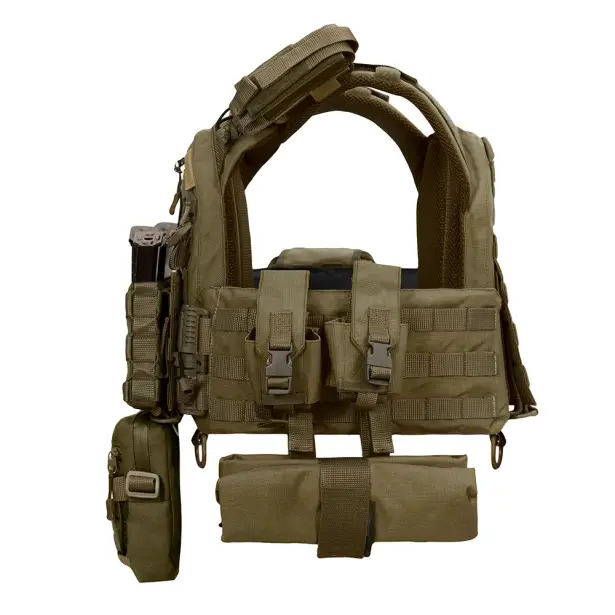 4 - Плитоноска Warmor Gen.3 Pro Max. Система швидкого скидання. (Комплект 7 підсумків). Колір Олива