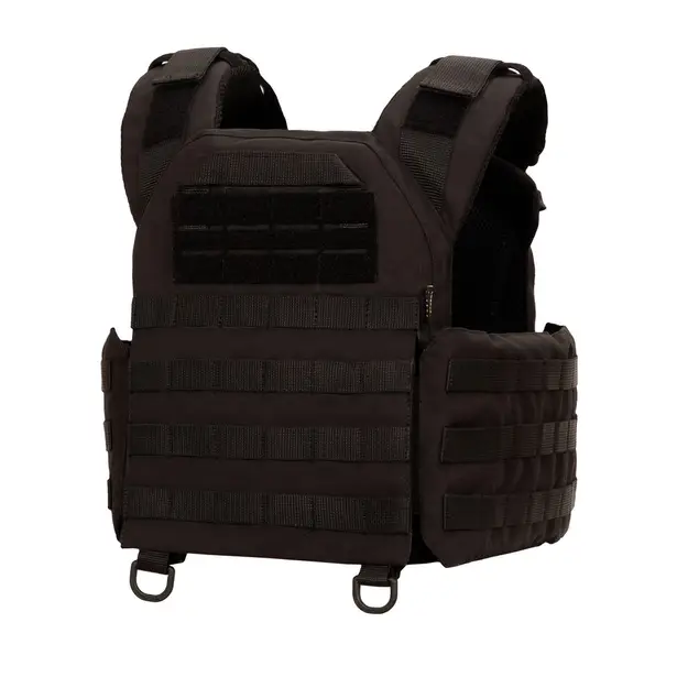 6 - Плитоноска Warmor Gen.3 Pro з системою швидкого скидання. (Комплект 3 підсумки) Molle. Колір Чорний