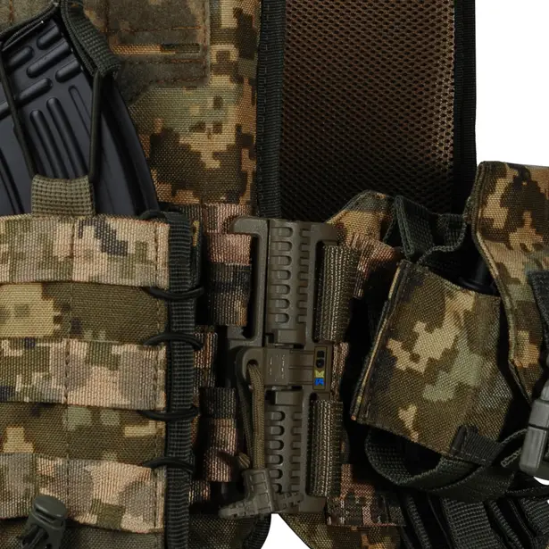 7 - Плитоноска Ares Gen.2. (Комплект 7 підсумків) з системою швидкого скидання. Molle. Колір Піксель