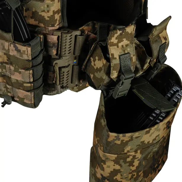 11 - Плитоноска Ares Gen.2. (Комплект 7 підсумків) з системою швидкого скидання. Molle. Колір Піксель