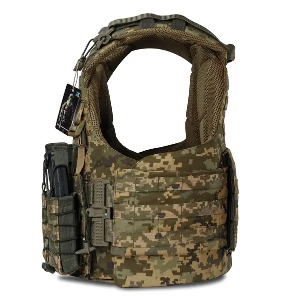 3 - Плитоноска Warmor Gen.4 (Комплект 4 підсумки) з системою швидкого скидання. Molle. Колір Пиксель