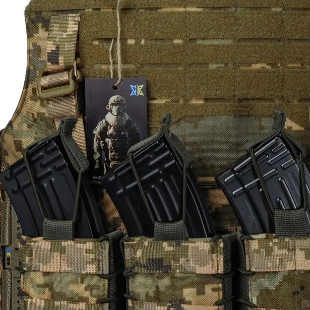 7 - Плитоноска Warmor Gen.4 (Комплект 4 підсумки) з системою швидкого скидання. Molle. Колір Пиксель