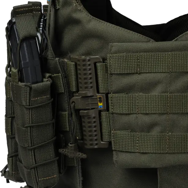7 - Плитоноска Warmor Gen.4 (Комплект 4 підсумки) з системою швидкого скидання. Molle. Колір Олива