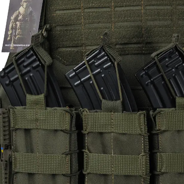 8 - Плитоноска Warmor Gen.4 (Комплект 4 підсумки) з системою швидкого скидання. Molle. Колір Олива