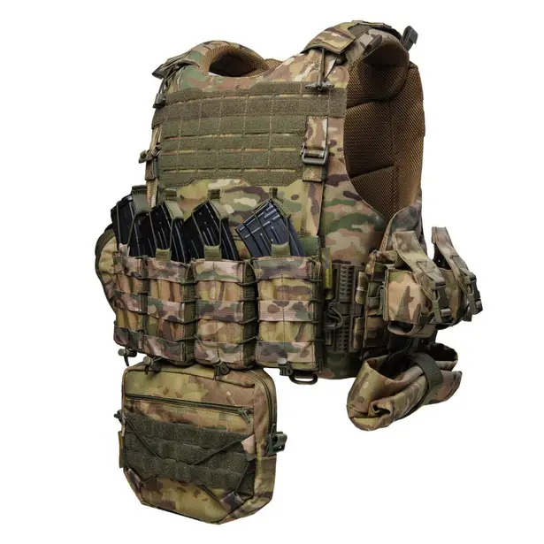 1 - Плитоноска Warmor Gen.4 Max. Система швидкого скидання. (Комплект 9 підсумків). Колір Мультикам
