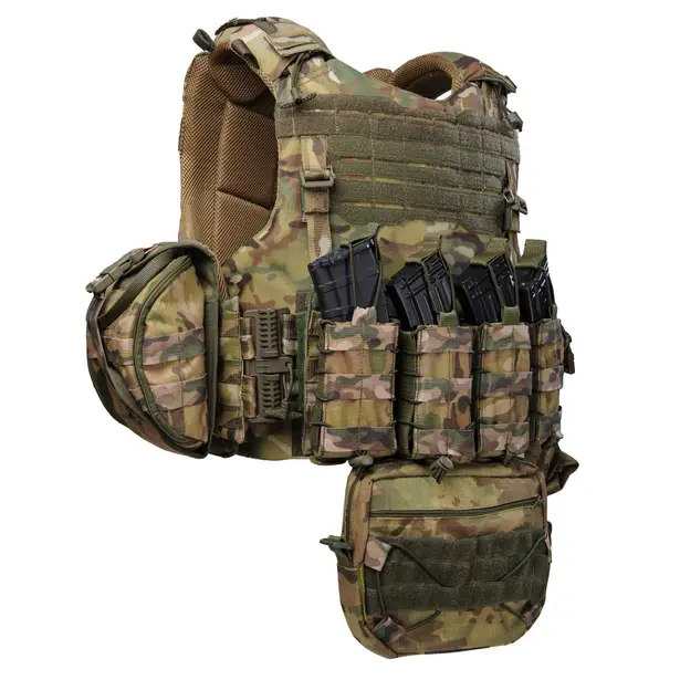 3 - Плитоноска Warmor Gen.4 Max. Система швидкого скидання. (Комплект 9 підсумків). Колір Мультикам