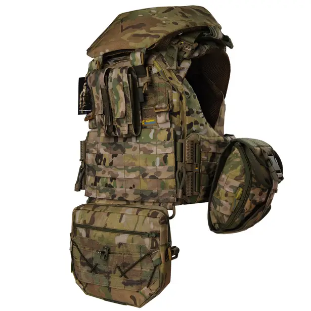 1 - Плитоноска жіноча Warmor gen.3 FL MAX (for Ladies) (без плит). З максимальним набором підсумків, захистом шиї по 1 класу ДСТУ. Мультикам.
