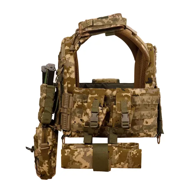 6 - Плитоноска Warmor gen.3 Pro Max XL Піксель ММ14. Система швидкого скидання. 7 підсумок. (Великого розміру)