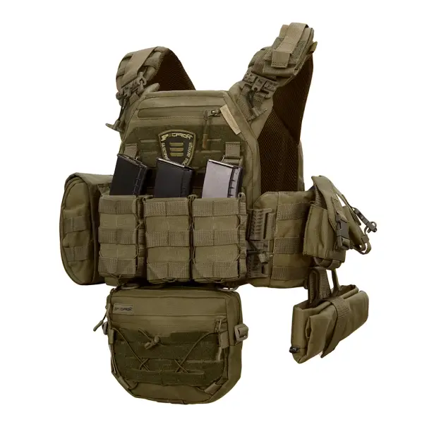 1 - Плитоноска Warmor gen.3 Pro Max XL Олива. Система швидкого скидання. 7 підсумок. (Великого розміру)
