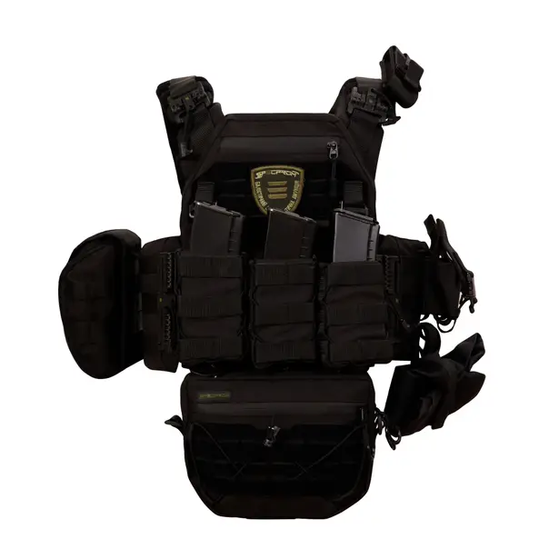 2 - Плитоноска Warmor gen.3 Pro Max XL Чорний. Система швидкого скидання. 7 підсумок. (Великого розміру)