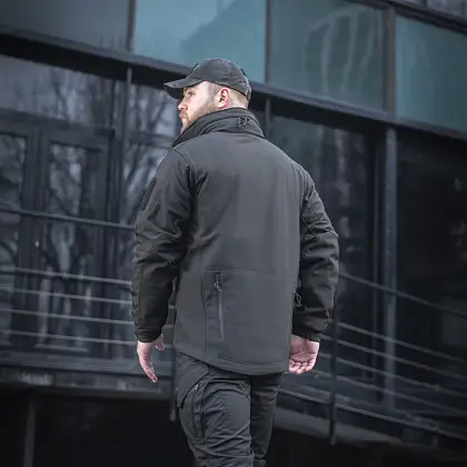 5 - Куртка тактична Soft Shell з підстібкою Black. Чорна