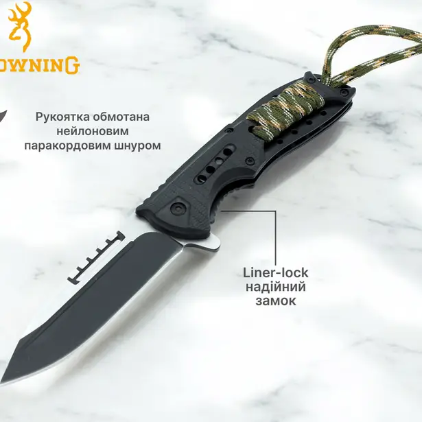 4 - Нож складной Browning A327, Черный