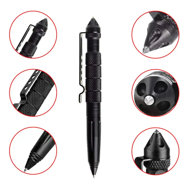 2 - Тактична ручка зі склобоєм Laix B2 Tactical Pen з алюмінію, Чорний