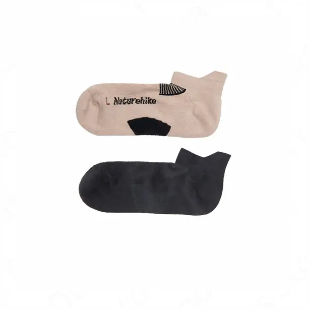 1 - Комплект носки низкие Naturehike NH21FS014, 2 пары (бежевые, черные)