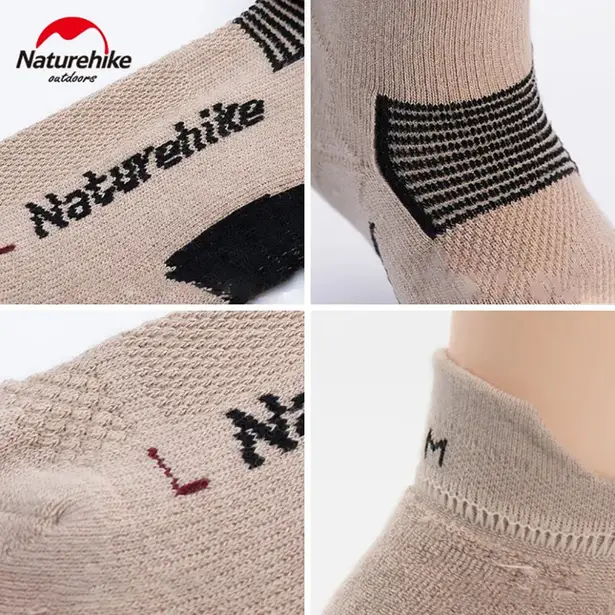 2 - Комплект носки низкие Naturehike NH21FS014, 2 пары (бежевые, черные)