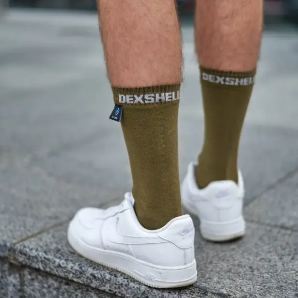 11 - Водонепроницаемые носки Dexshell Ultra Thin Crew OG. Олива