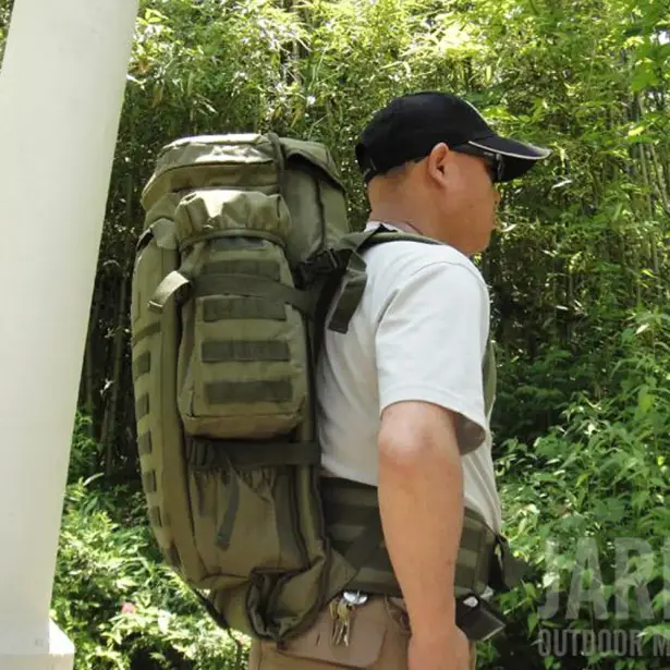 6 - Рюкзак тактичний з відділенням для зброї 9.11 Tactical 60л, Олива