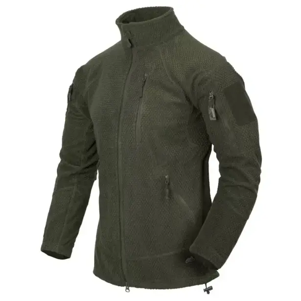 1 - Флисовая куртка-кофта Helikon AlphaTactical. Олива