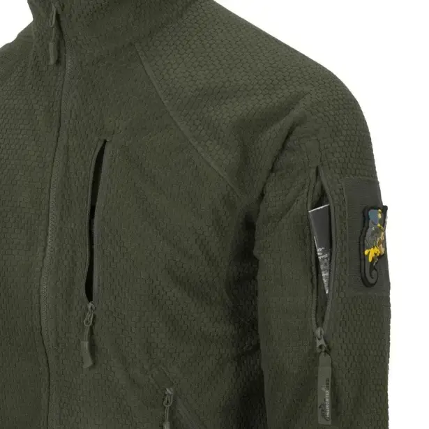 7 - Флисовая куртка-кофта Helikon AlphaTactical. Олива