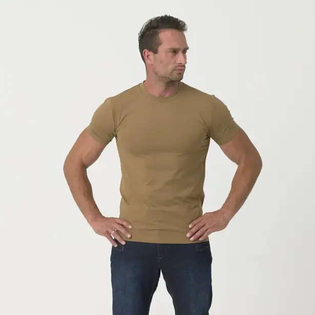 4 - Футболка Helikon Slim из органического хлопка. Койот