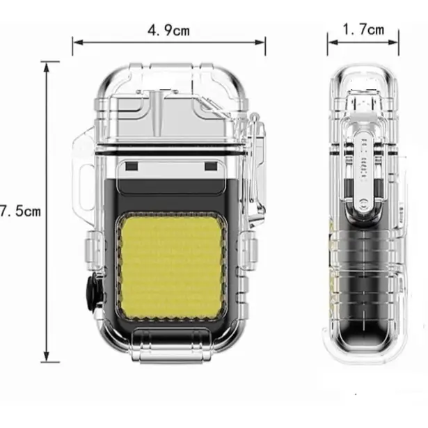 2 - Запальничка з ліхтариком USB Led Китай. Прозорий