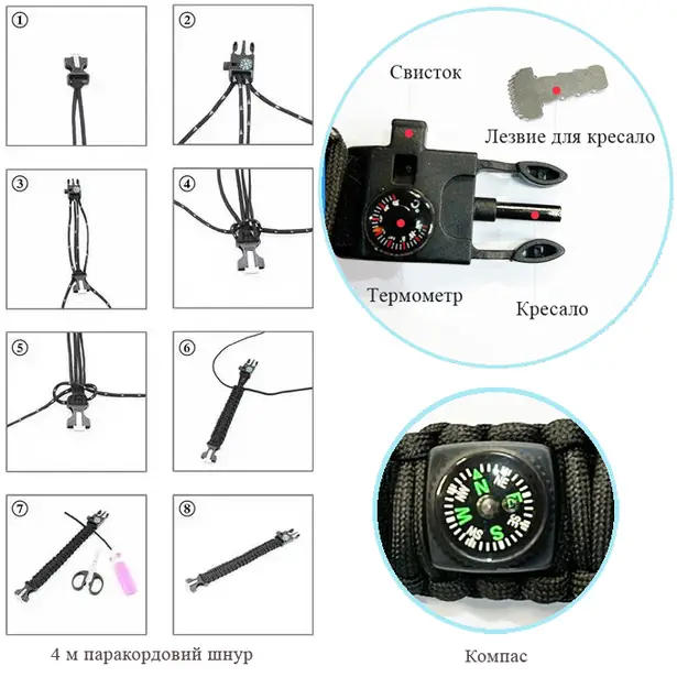 2 - Годинник наручний SKMEI 2202AG PARACORD. Олива