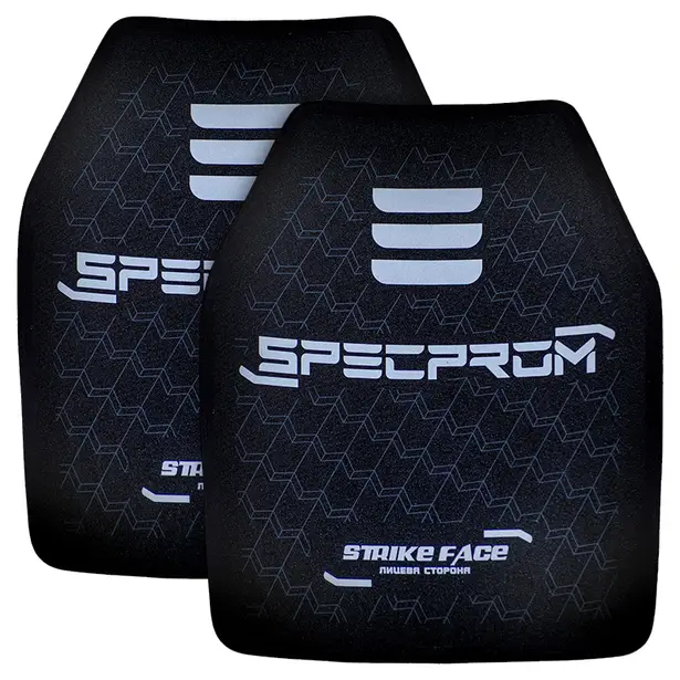 1 - Комплект полиэтиленових бронеплит SPECPROM 3-го класса. Вес 1,4 кг. Размер 25 на 30 см. Черная. 2 шт.