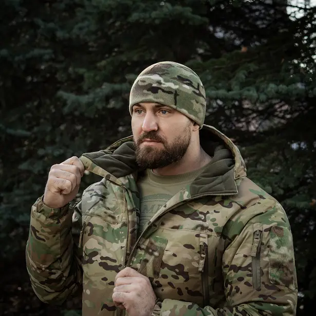 8 - Шапка флисовая M-Tac Watch Cap Elite из Slimtex. Мультикам