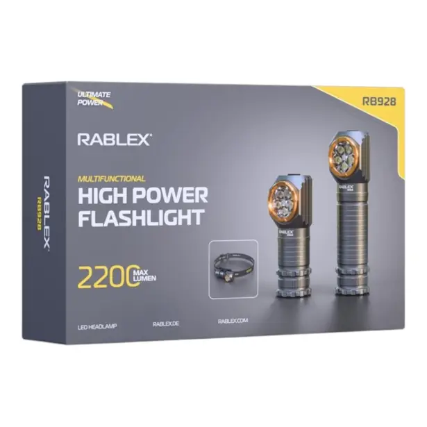 5 - Ліхтар ручний Rablex RB928 з кріпленням на голову (білий+червоний)