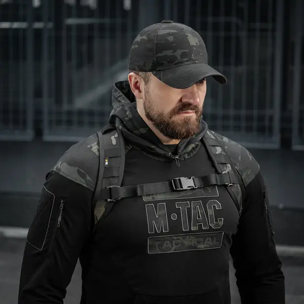 8 - Тактический рюкзак M-Tac Sturm Elite с эргономичными лямками. Черный мультикам