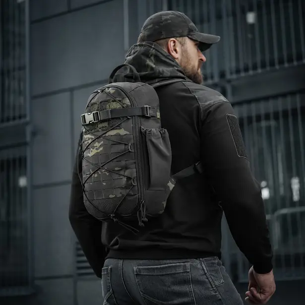 4 - Тактический рюкзак M-Tac Sturm Elite с эргономичными лямками. Черный мультикам
