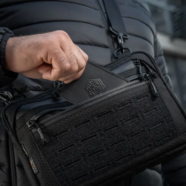 16 - Тактична сумка M-Tac Admin Bag Medium Elite Hex з липучкою. Чорний