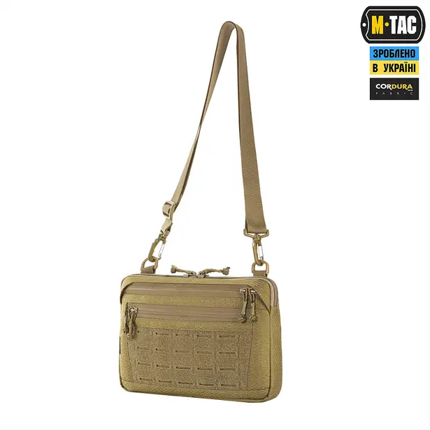 1 - Тактична сумка M-Tac Admin Bag Medium Elite Hex з липучкою. Койот