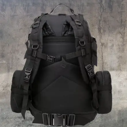7 - Рюкзак тактический с подсумками B08 8142, 55 л. Черный