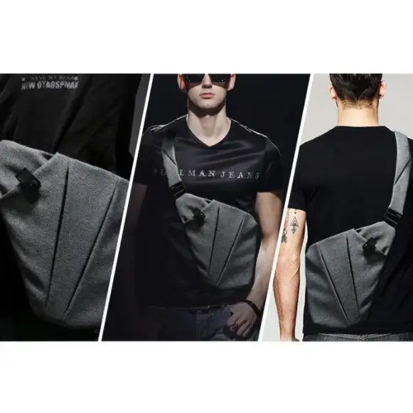 5 - Сумка мессенджер Crossbody 4634 кобура. Графит