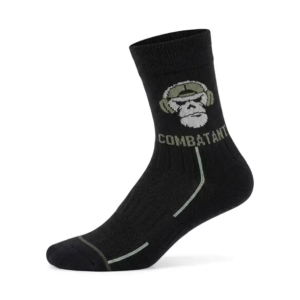 1 - Шкарпетки трекінгові Combatant Patrol Core Mid Summer. Чорний