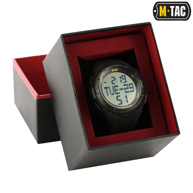 3 - Тактичний годинник M-Tac з крокоміром. Чорний