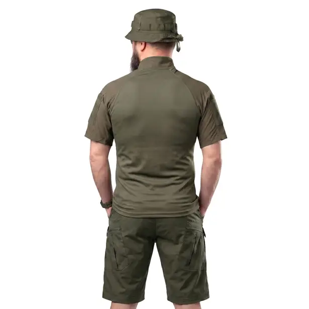 9 - Тактичний літній костюм з убаксом Combatant Raider Core короткий рукав та шортами Rip-Stop PolyCotton SPECPROM. Олива