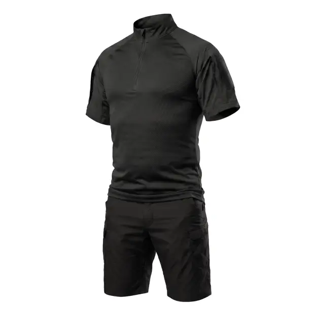 1 - Тактический летний костюм с убаксом Combatant Raider Core короткий рукав и шортами Rip-Stop PolyCotton SPECPROM. Черный