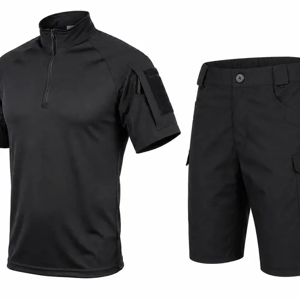 2 - Тактический летний костюм с убаксом Combatant Raider Core короткий рукав и шортами Rip-Stop PolyCotton SPECPROM. Черный