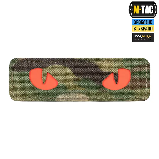 1 - Шеврон-нашивка M-Tac Cat Eyes Laser Cut. Мультикам з червоними очима