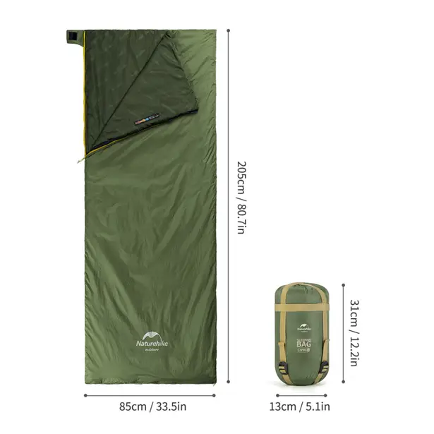 2 - Спальный мешок Naturehike LW180 Mini NH21MSD04 XL левый. Олива