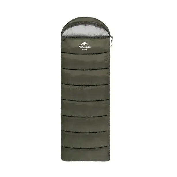 1 - Спальник с капюшоном правый (-3°C) Naturehike U350S NH20MSD07. Олива