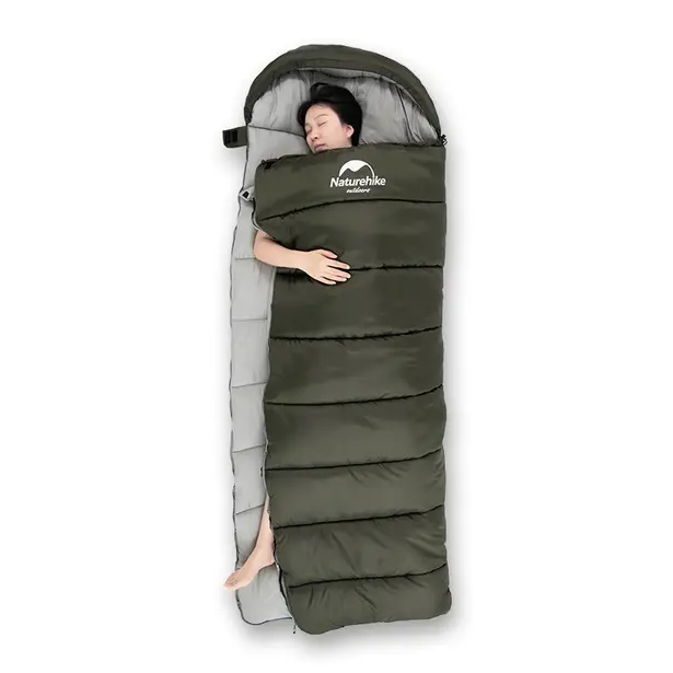 4 - Спальник с капюшоном правый (-3°C) Naturehike U350S NH20MSD07. Олива