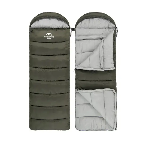 2 - Спальник с капюшоном левый (-3°C) Naturehike U350S NH20MSD07. Олива