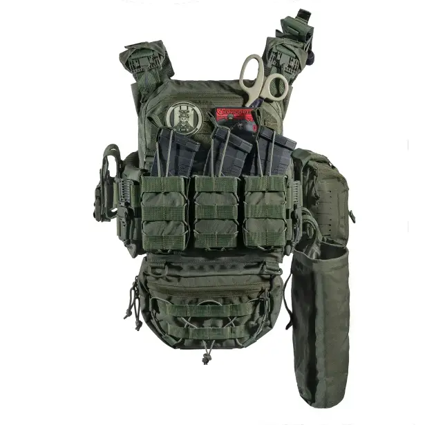 14 - Плитоноска SVAROG (Комплект 9 подсумков) с системой быстрого сброса. Molle. Цвет Олива.