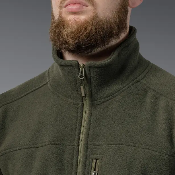 8 - Флісова тактична кофта на блискавці. Олива. Polyester. Розмір M