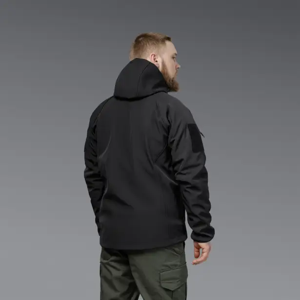3 - Куртка тактична SoftShell APEX Flex. Осінь-Весна Чорний. Розмір M