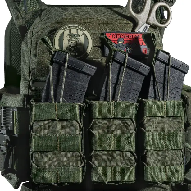 7 - Плитоноска SVAROG (Комплект 9 подсумков) с системой быстрого сброса. Molle. Цвет Олива.