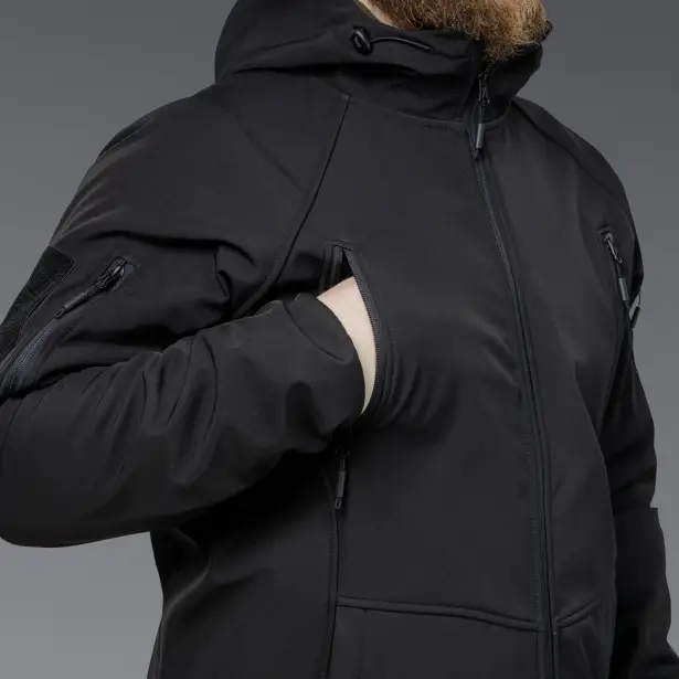 9 - Куртка тактична SoftShell APEX Flex. Осінь-Весна Чорний. Розмір M